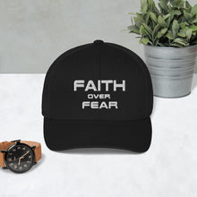 Load image into Gallery viewer, FAITH OVER FEAR Mesh Back Trucker Cap